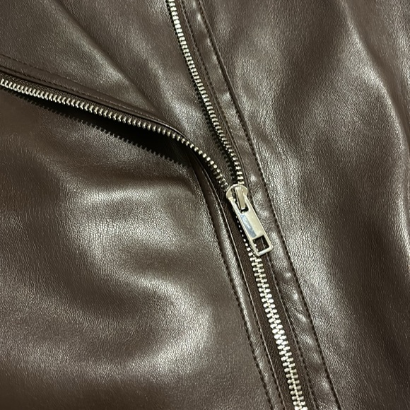 NWT Faux Leather Moto Sweater Jacket - Picture 3 of 7